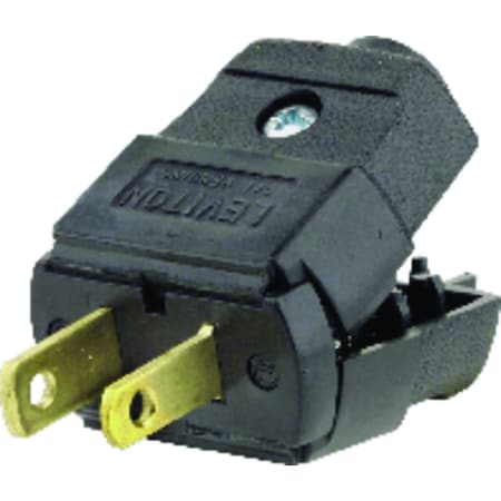 Leviton Straight Blade Plug, 1-15P, 15 A, 125V AC, 2 Pole, Screw Terminals, Non-Grounded 037-00101-2EP